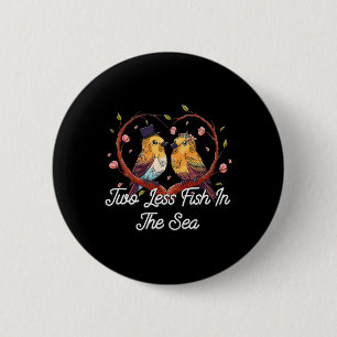 Badge Rond 5 Cm Deux Poissons De Moins Dans La Mariée Mariage De L