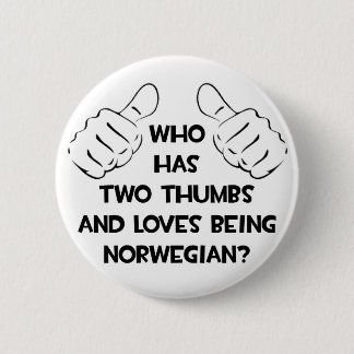 Badge Rond 5 Cm Deux pouces et les amours être norvégien
