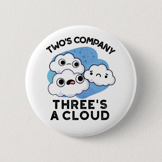 Badge Rond 5 Cm Deux Sociétés Trois Un Cloud Météo Drôle (Devant)