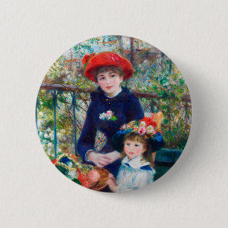 Badge Rond 5 Cm Deux Soeurs (En Terrasse) Pierre Auguste Renoir