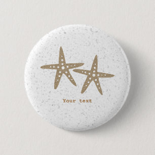 Badge Rond 5 Cm Deux Starfish Beach Ocean Birthday Pin BUTTON