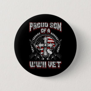 Badge Rond 5 Cm Deuxième Guerre Mondiale Fier Fils Fils D'Un Vet 2