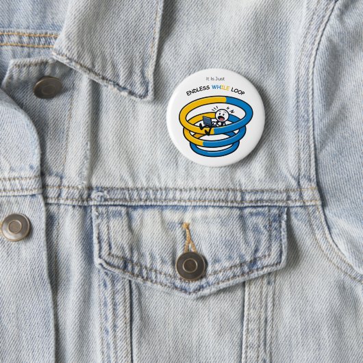 Badge Rond 5 Cm Développeur Python averti des boucles infinies | B (En situation)