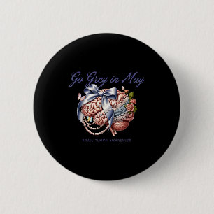 Badge Rond 5 Cm Devenez gris en mai ruban floral de sensibilisatio
