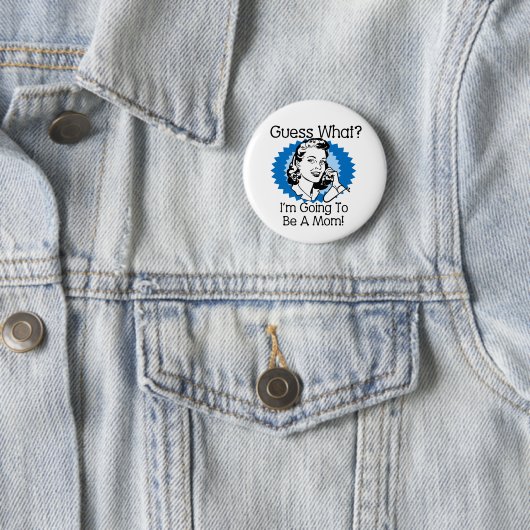 Badge Rond 5 Cm Devenir une maman bleue (En situation)