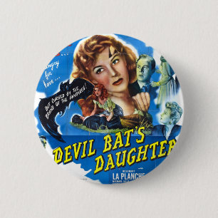 Badge Rond 5 Cm Devil Bat's Daughter, poster de film d'horreur vin