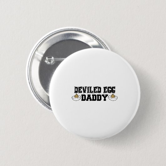 Badge Rond 5 Cm Deviled Egg Daddy - Funny Thanksgiving Deviled Egg (Devant & derrière)