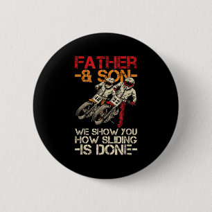 Badge Rond 5 Cm Devis De Moto À Piste Plate Pour Une Piste Plate