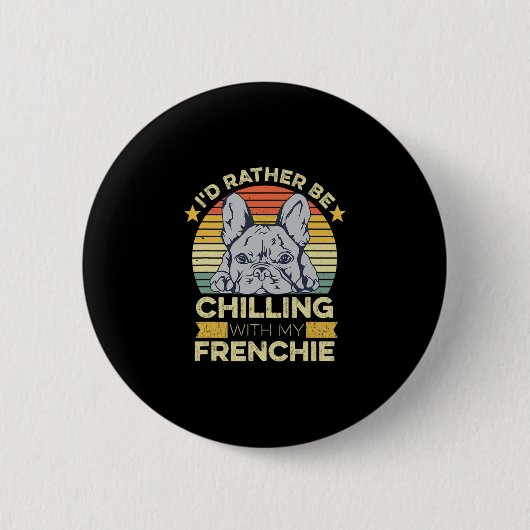 Badge Rond 5 Cm Devis Pour Un Propriétaire Français De Bulldog 1 (Devant)