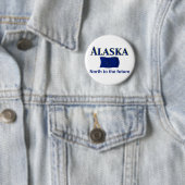 Badge Rond 5 Cm Devise de l'Alaska (En situation)