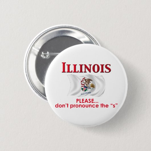 Badge Rond 5 Cm Devise de l'Illinois (Devant & derrière)