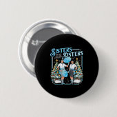 Badge Rond 5 Cm Devoted Sisters White Xmas Merry Christmas Snowfla (Devant & derrière)