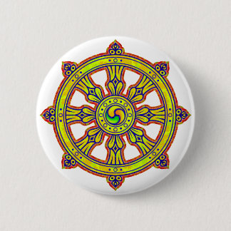 Badge Rond 5 Cm Dharma bouddhiste Chakra
