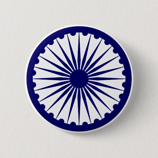 Badge Rond 5 Cm Dharma Chakra d'Ashoka (Devant)
