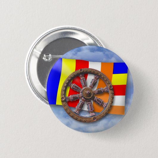 Badge Rond 5 Cm Dharma-Wheel (Devant & derrière)