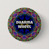 Badge Rond 5 Cm Dharma Wheel ( vous pouvez changer les mots ) (Devant)