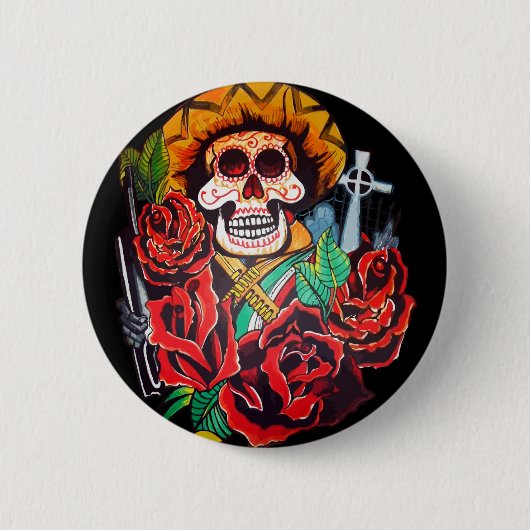 Badge Rond 5 Cm dia de los muertos (Devant)