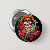 Badge Rond 5 Cm dia de los muertos (Devant & derrière)