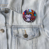 Badge Rond 5 Cm Dia de los Muertos Chef (En situation)