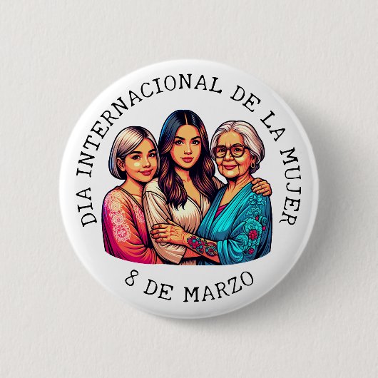 Badge Rond 5 Cm Día Internacional de la Mujer | Journée de la femm (Devant)