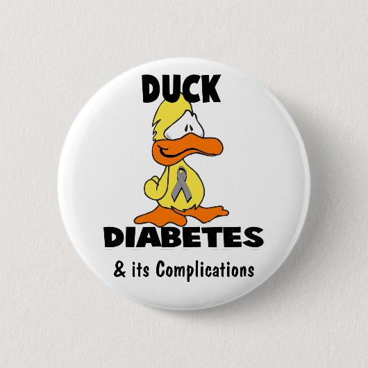Badge Rond 5 Cm Diabète canard - Customisé (Devant)