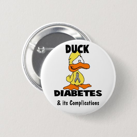 Badge Rond 5 Cm Diabète canard - Customisé (Devant & derrière)