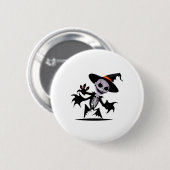 Badge Rond 5 Cm Diable fantôme dans Sticker Halloween (Devant & derrière)