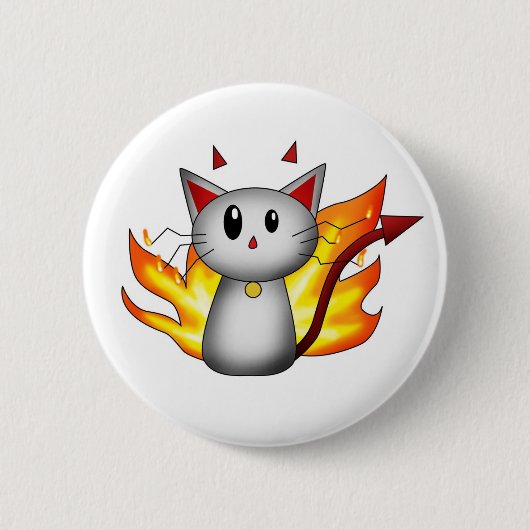 Badge Rond 5 Cm Diable Kitty - bouton (Devant)