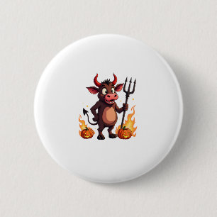 Badge Rond 5 Cm Diable Vache mal