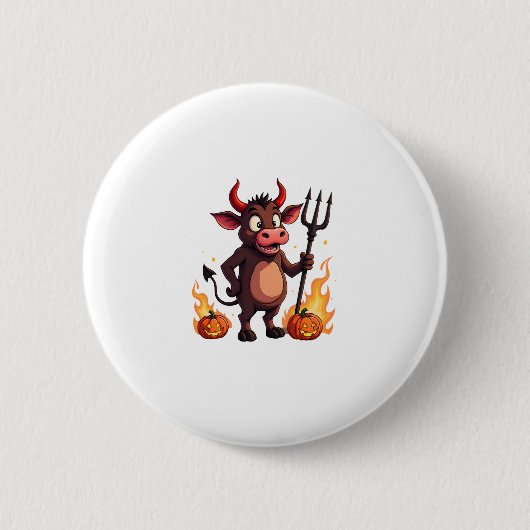 Badge Rond 5 Cm Diable Vache mal (Devant)