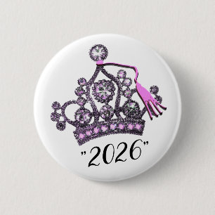 Badge Rond 5 Cm Diadème de remise des diplômes « Promotion 2026 »