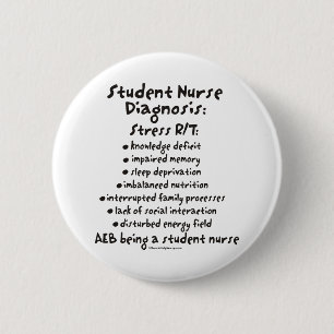 Badge Rond 5 Cm Diagnostic d'élève-infirmière : Effort