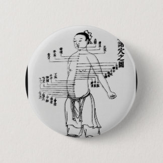 Badge Rond 5 Cm Diagramme de médecine chinoise