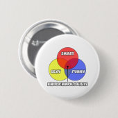 Badge Rond 5 Cm Diagramme de Venn .. Endocrinologue (Devant & derrière)