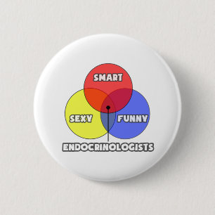 Badge Rond 5 Cm Diagramme de Venn .. Endocrinologue
