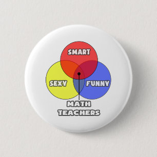 Badge Rond 5 Cm Diagramme de Venn .. Enseignants en mathématiques