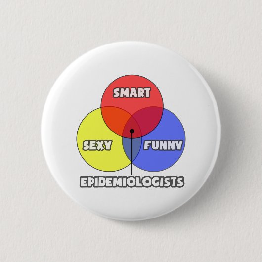 Badge Rond 5 Cm Diagramme de Venn .. Épidémiologiste (Devant)
