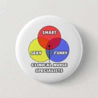 Badge Rond 5 Cm Diagramme de Venn .. Spécialistes en soins infirmi