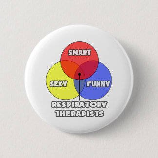Badge Rond 5 Cm Diagramme de Venn .. Thérapistes respiratoires