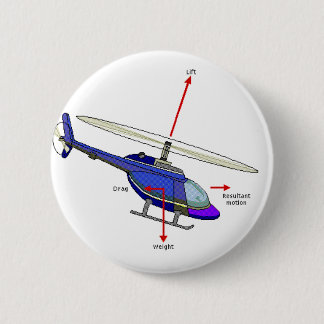 Badge Rond 5 Cm Diagramme de vol d'hélicoptère