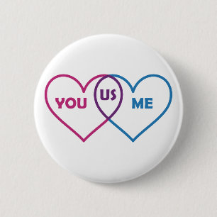 Badge Rond 5 Cm Diagramme Valentine - vous de Venn je nous