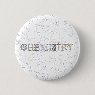 Badge Rond 5 Cm Diagrammes de chimie et conception de typographie