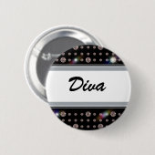 Badge Rond 5 Cm Diamant 500 d'éblouissement (Devant & derrière)