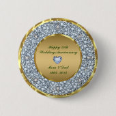 Badge Rond 5 Cm Diamants blancs (Devant)