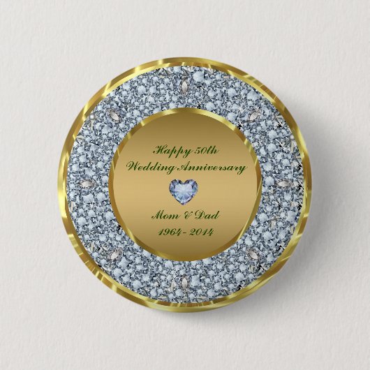 Badge Rond 5 Cm Diamants blancs (Devant)