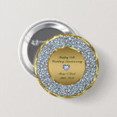 Badge Rond 5 Cm Diamants blancs (Devant & derrière)
