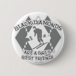Badge Rond 5 Cm Diamants noirs