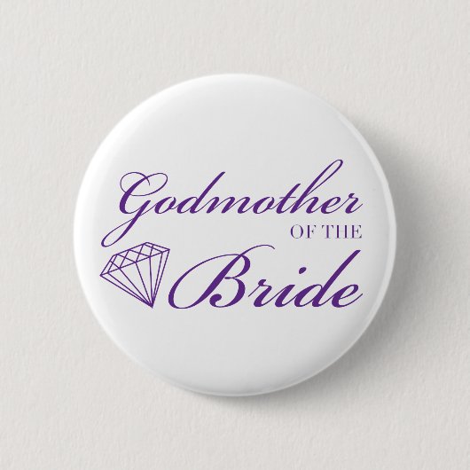 Badge Rond 5 Cm Diamond Godmère de la mariée violet (Devant)