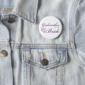 Badge Rond 5 Cm Diamond Godmère de la mariée violet (En situation)