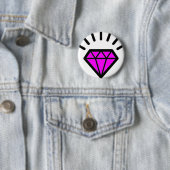 Badge Rond 5 Cm diamond-pink (En situation)
